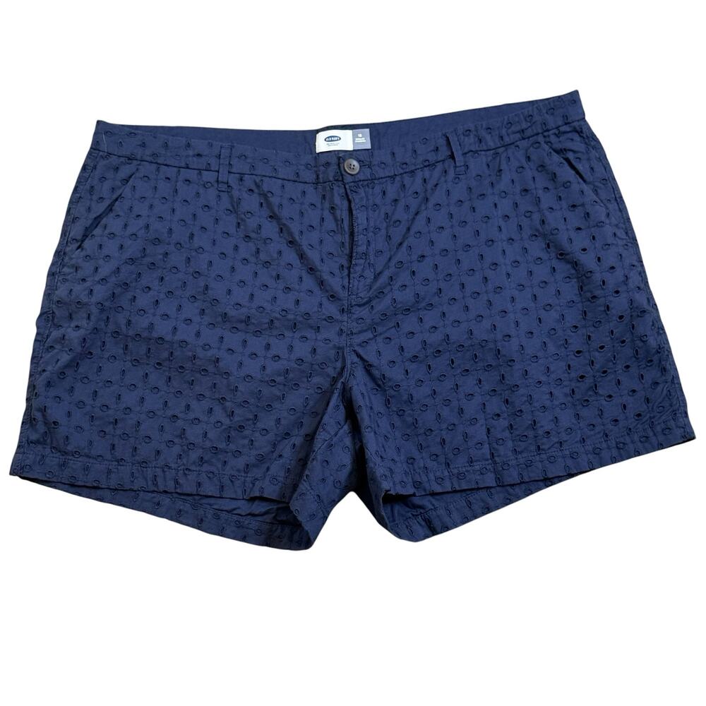 Plus Size Navy Blue Eyelet Shorts Old Navy Size 18 Pockets